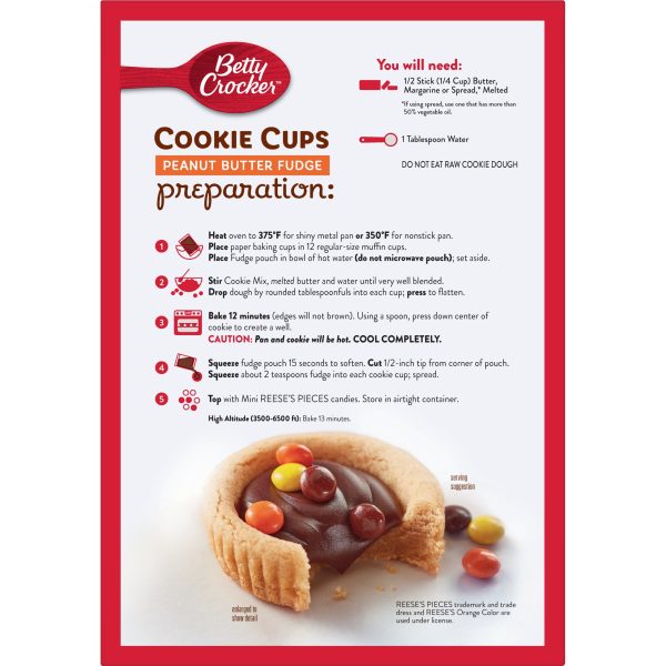 Betty Crocker Peanut Butter Fudge Cookie Cups, 14 oz Hot on Sale