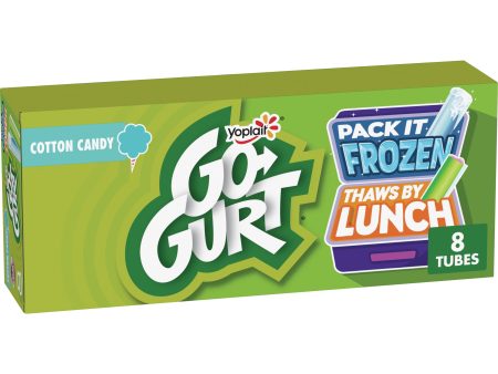 Go-GURT Cotton Candy Kids Fat Free Yogurt, Gluten Free, 2 oz. Yogurt Tubes (8 Count) For Cheap