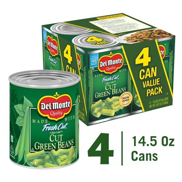 (4 Cans) Del Monte Mixed Green Beans, Vegetables, 14.5 oz Sale