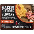 Bacon Cheddar Ground Beef Burgers, 4 Count, 1.33 lb Tray Online now