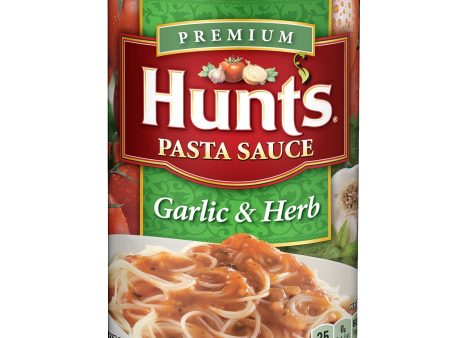 Hunt s Garlic & Herb Pasta Sauce, 100% Natural Tomato Sauce, Spaghetti Sauce, 24 oz Can For Discount