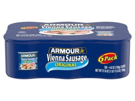 Armour Star Vienna Sausage, Original Flavor, Canned Sausage, 4.6 OZ (Pack of 6) Online Hot Sale