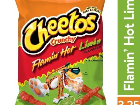 Cheetos Crunchy Flamin  Hot Limon Cheese Flavored Snack Chips, 3.25 oz Bag Online now