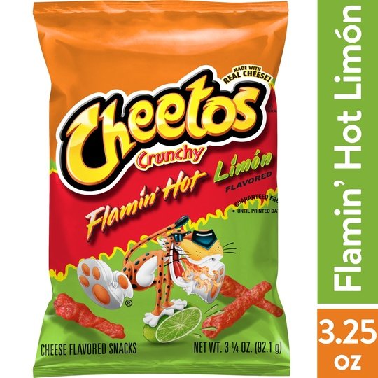 Cheetos Crunchy Flamin  Hot Limon Cheese Flavored Snack Chips, 3.25 oz Bag Online now