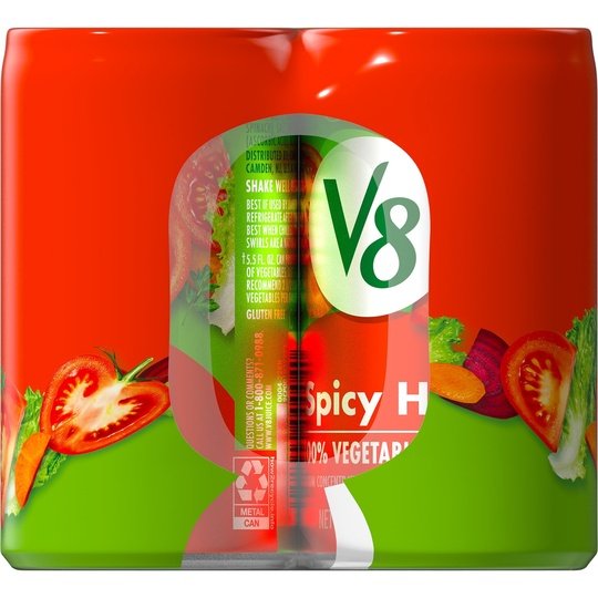 V8 Spicy Hot 100% Vegetable Juice, 5.5 fl oz Can (Pack of 8) Sale