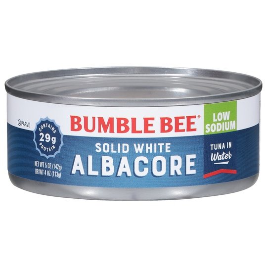 Bumble Bee 5oz Solid White Albacore in Water Low Salt Can EA Fashion