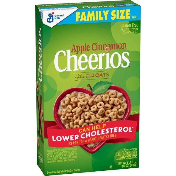 Apple Cinnamon Cheerios Heart Healthy Cereal, 19 OZ Family Size Box Online Sale