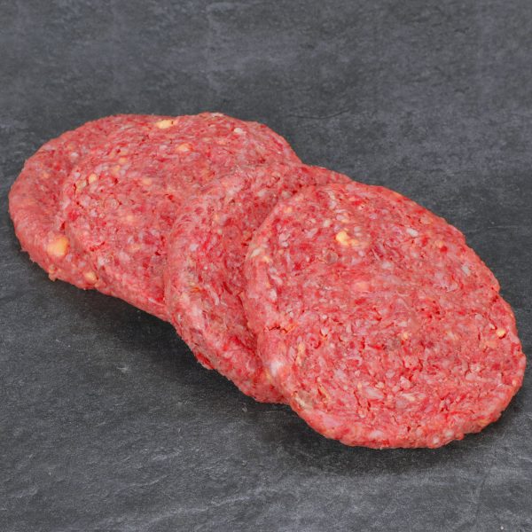 Bacon Cheddar Ground Beef Burgers, 4 Count, 1.33 lb Tray Online now