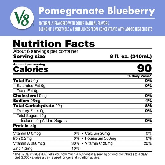 V8 Blends 100% Juice Pomegranate Blueberry Juice, 46 fl oz Bottle Online