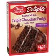 Betty Crocker Delights Super Moist Triple Chocolate Fudge Cake Mix, 13.25 oz Online