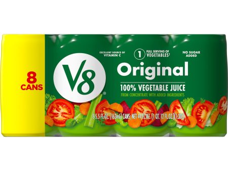 V8 Original 100% Vegetable Juice, 5.5 fl oz Can (Pack of 8) Fashion