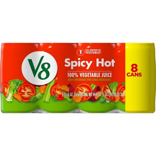 V8 Spicy Hot 100% Vegetable Juice, 5.5 fl oz Can (Pack of 8) Sale