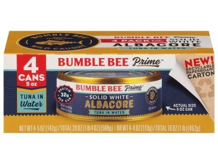 (Pack of 4) Bumble Bee Prime Solid White Albacore Tuna in Water, 5 oz Cans Online