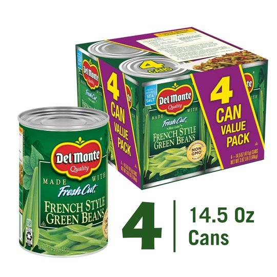 (4 Cans) Del Monte French Style Green Beans, 14.5 oz Can Online now