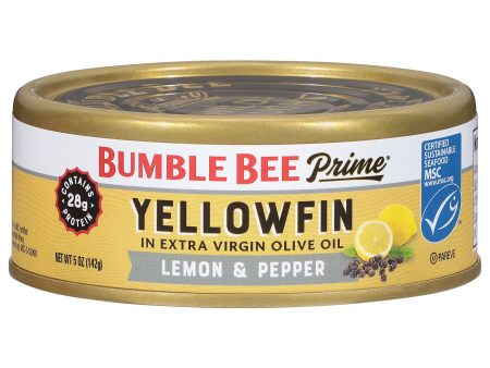 Bumble Bee Prime MSC Yellowfin Solid Light Tuna in Olive Oil Lemon and Pepper 5oz Can EA Online now