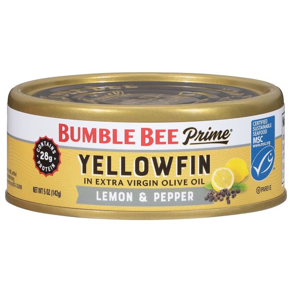 Bumble Bee Prime MSC Yellowfin Solid Light Tuna in Olive Oil Lemon and Pepper 5oz Can EA Online now