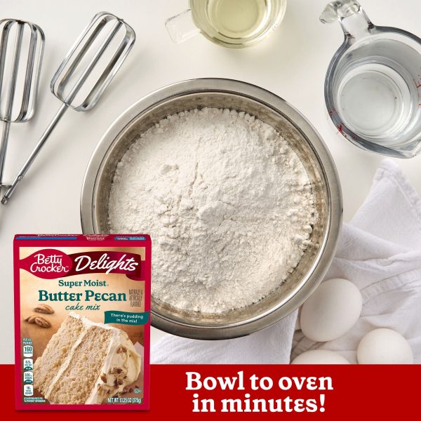 Betty Crocker Delights Super Moist Butter Pecan Cake Mix, 13.25 oz. Fashion