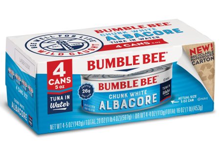 (Pack of 4) Bumble Bee Chunk White Albacore Tuna in Water, 5 oz cans Cheap