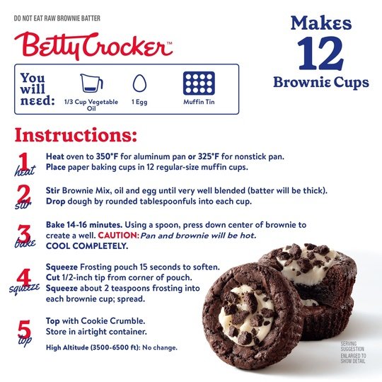 Betty Crocker Brownie Cups Mix, Cookies and CrÃ¨me, 13.6 oz Fashion