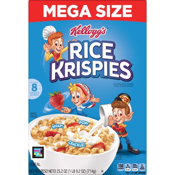 Kellogg s Rice Krispies Original Cold Breakfast Cereal, Mega Size, 25.2 oz Box Online Sale