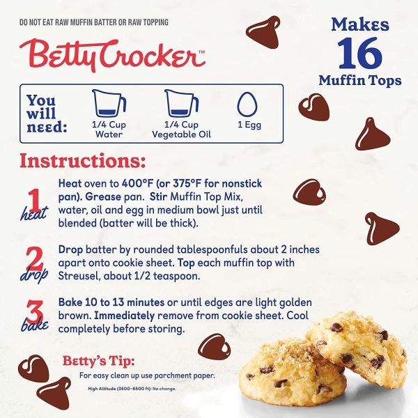 Betty Crocker Muffin Tops Mix, Chocolate Chip, 13 oz For Discount