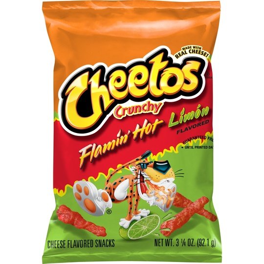 Cheetos Crunchy Flamin  Hot Limon Cheese Flavored Snack Chips, 3.25 oz Bag Online now