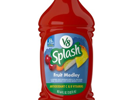 V8 Splash Fruit Medley Flavored Juice Blend, 64 fl oz Bottle Supply