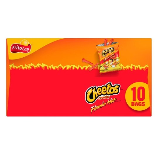 Cheetos Crunchy Cheese Flavored Snacks Flamin  Hot, 1 oz, 10 Count on Sale