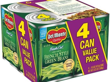 (4 Cans) Del Monte French Style Green Beans, 14.5 oz Can Online now