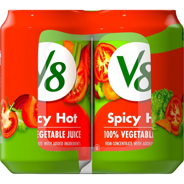 V8 Spicy Hot 100% Vegetable Juice, 11.5 fl oz Can (Pack of 6) Hot on Sale