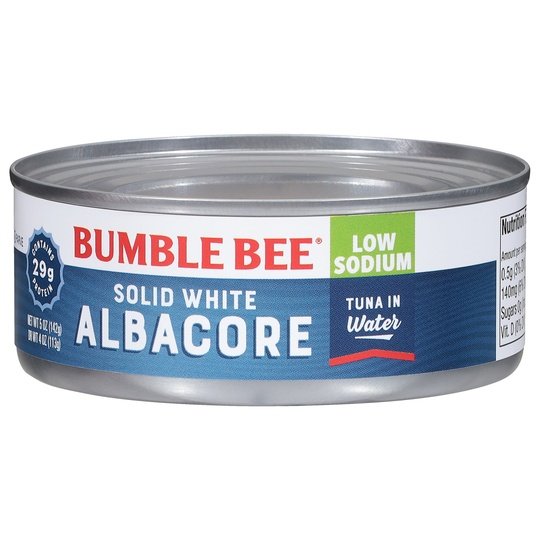 Bumble Bee 5oz Solid White Albacore in Water Low Salt Can EA Fashion