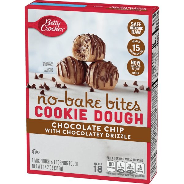 Betty Crocker No-Bake Bites Chocolate Chip Cookie Dough, 12.2 oz. Supply