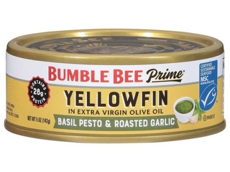 Bumble Bee Prime MSC Yellowfin Solid Light Tuna in Olive Oil Basil Pesto and Roasted Garlic 5oz Can EA Online Hot Sale