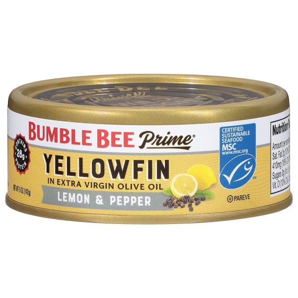 Bumble Bee Prime MSC Yellowfin Solid Light Tuna in Olive Oil Lemon and Pepper 5oz Can EA Online now