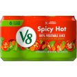 V8 Spicy Hot 100% Vegetable Juice, 11.5 fl oz Can (Pack of 6) Hot on Sale