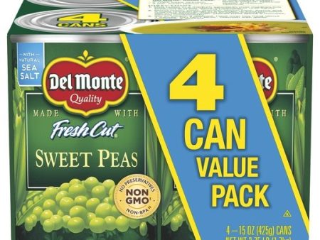 (4 Cans) Del Monte Sweet Peas Canned Vegetables, 15 oz Online Hot Sale