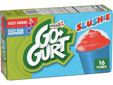 Go-Gurt Slushie Fizzy Black Raspberry and Cherry Low Fat Yogurt Style Snack Tubes 16 Ct Discount