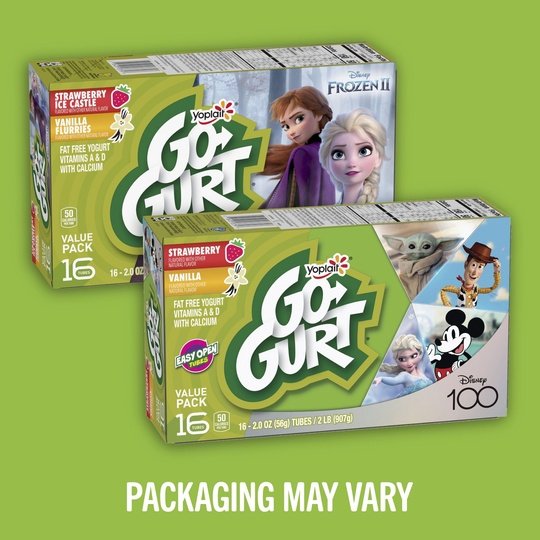 Go-Gurt Disney s Frozen Gluten Free Strawberry and Vanilla Yogurt Tubes 16 Count Supply