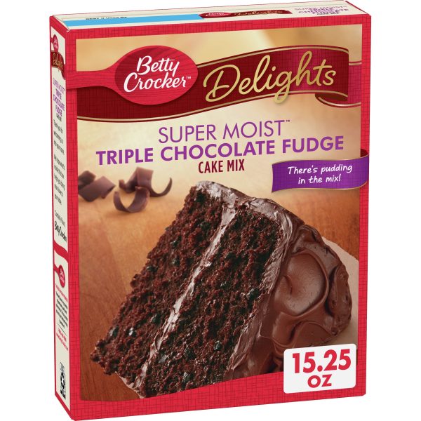 Betty Crocker Super Moist Triple Chocolate Fudge Cake Mix, 15.25 oz Sale