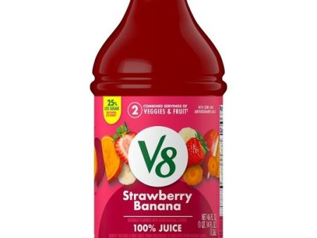 V8 Blends 100% Juice Strawberry Banana Juice, 46 fl oz Bottle Hot on Sale