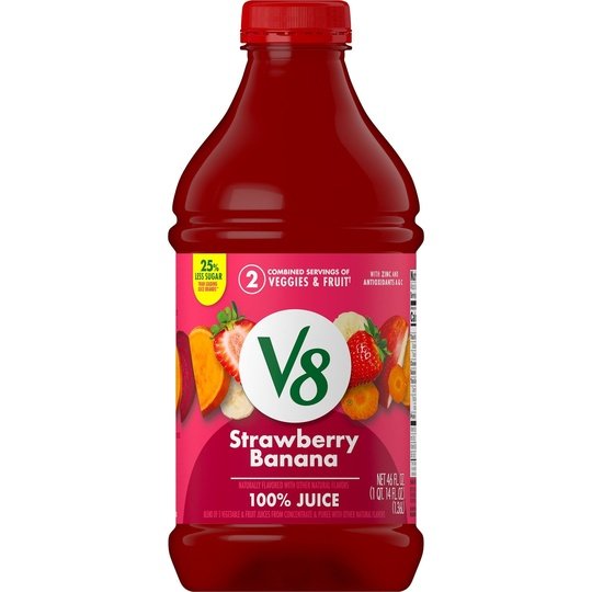 V8 Blends 100% Juice Strawberry Banana Juice, 46 fl oz Bottle Hot on Sale