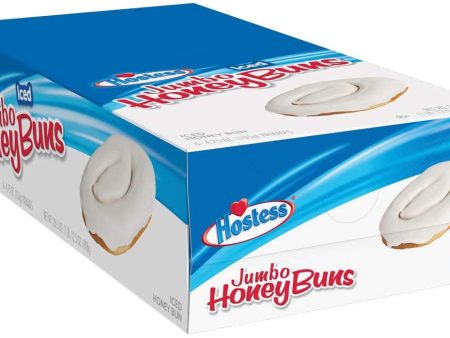 Hostess Jumbo Iced Honey Buns, 6 individually Wrapped Buns 4.75 oz For Sale