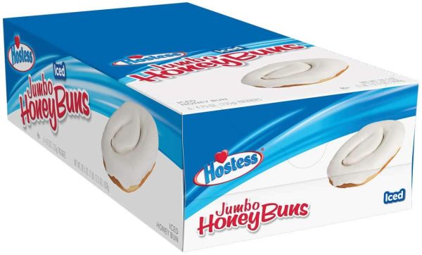 Hostess Jumbo Iced Honey Buns, 6 individually Wrapped Buns 4.75 oz For Sale