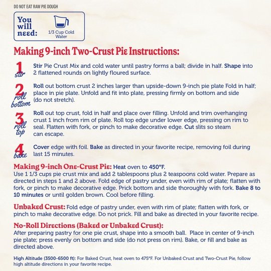 Betty Crocker Pie Crust Mix, Makes Two 9-inch Crusts, 11 oz. Sale