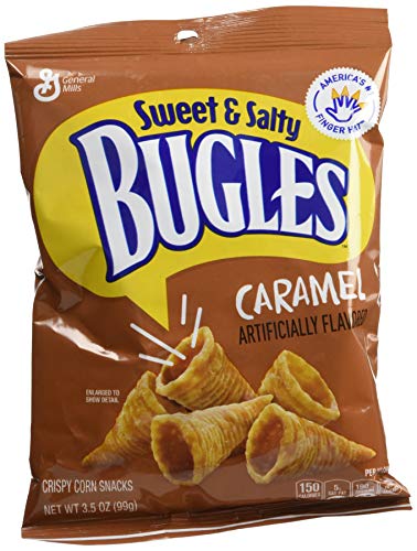 Bugles Corn Snacks, Caramel, 3.5 Oz (Pack of 7) For Sale