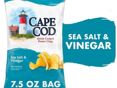 Cape Cod Potato Chips, Sea Salt and Vinegar Kettle Chips, 7.5 oz For Discount