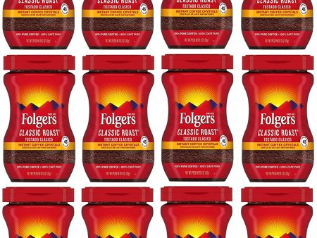 Folgers Classic Roast Instant Coffee Crystals, 3 Ounces Online now