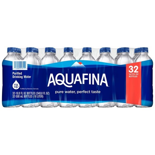 Aquafina Purified Bottled Drinking Water, 16.9 oz, 32 Pack Bottles Fashion