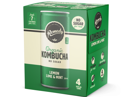 Lemon Lime Mint Kombucha 4-pack For Sale