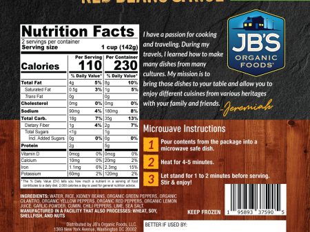 JB s Organic Foods Travelers Red Beans and Rice Mild - 1   6   10 oz bag on Sale